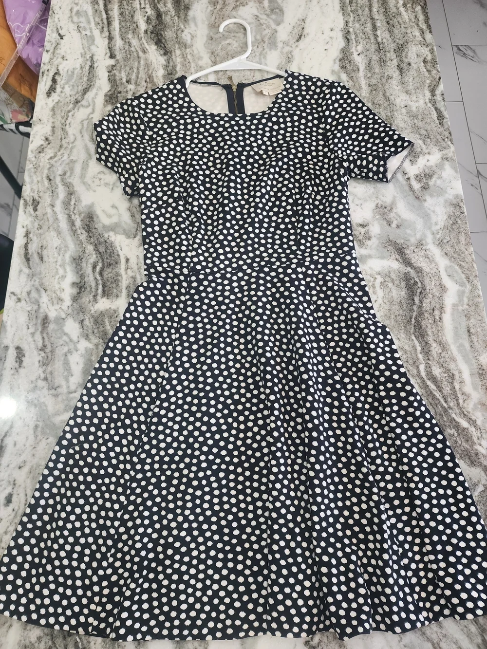 kate spade Black and White Polka Dot Midi Dress